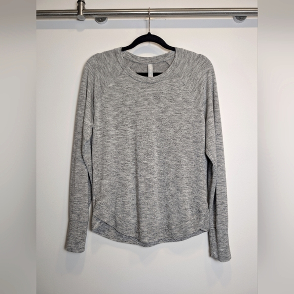 Athleta Mindset Gray Grey Raglan Long Sleeve Shirt Soft Modal Athleisure Medium - Picture 1 of 6